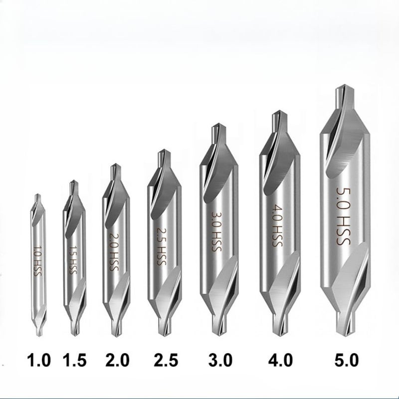 EMSTAR 7 PCS Center Drill Bit Set, M2 High Speed Steel Center Drill Bits for Metal Lathe, Centering Drill Bit Size 1.0 1.5 2.0 2.5 3.0 4.0 5.0 - Image 3
